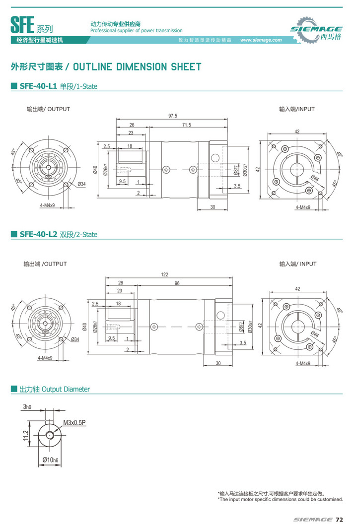 西马格经济型行星减速机SFE120